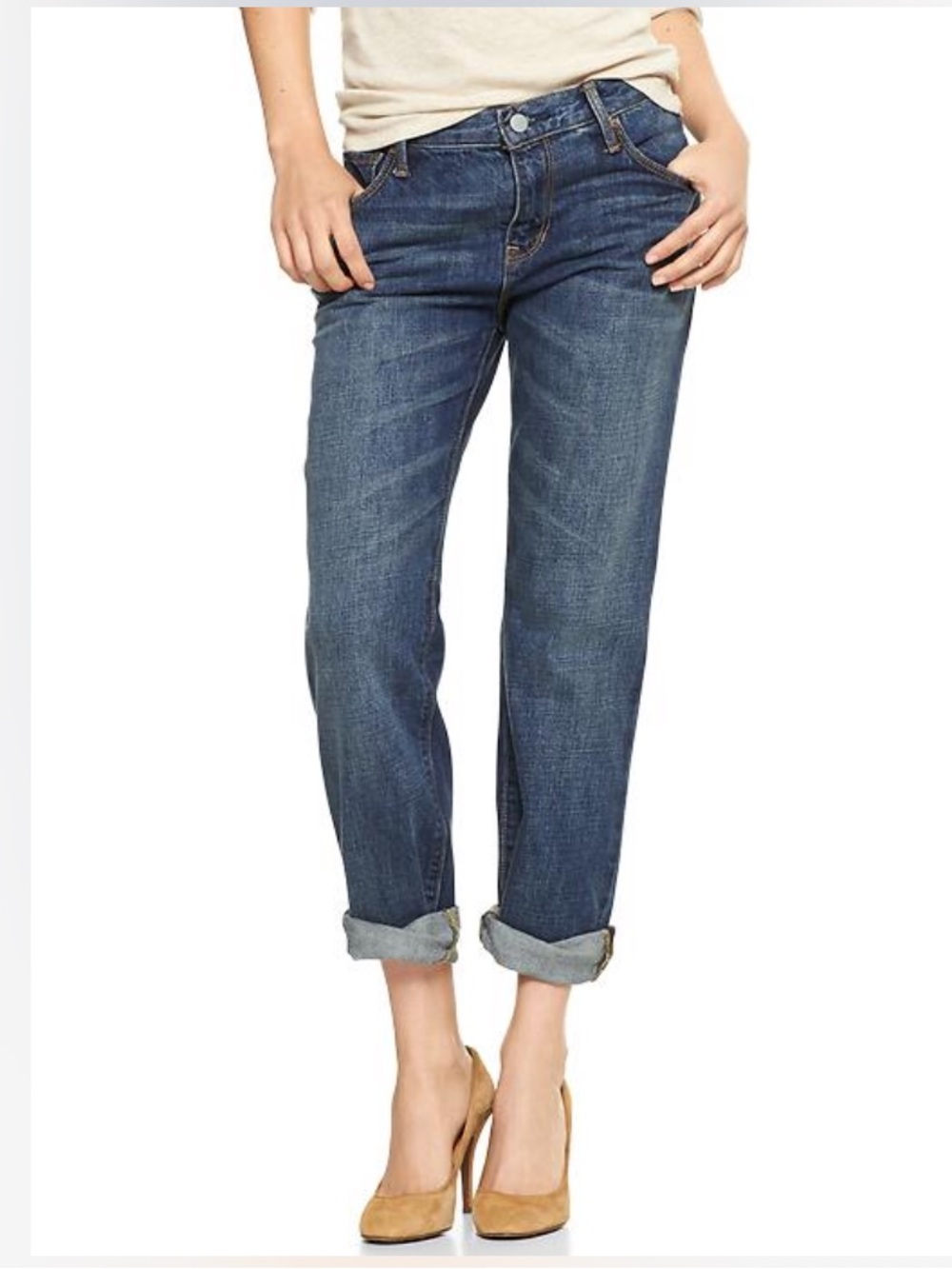 GAP 1969 Sexy Boyfriend Jeans in Blue Denim- 38/6r